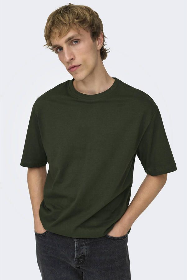 Only & Sons Onsfred RLX SS TEE Noos Rosin Groen | Freewear Groen Heren - Foto 3