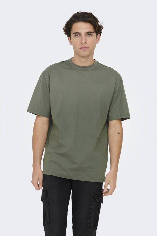 Only & Sons relaxed fit T-shirt van puur katoen model 'FRED LIFE'
