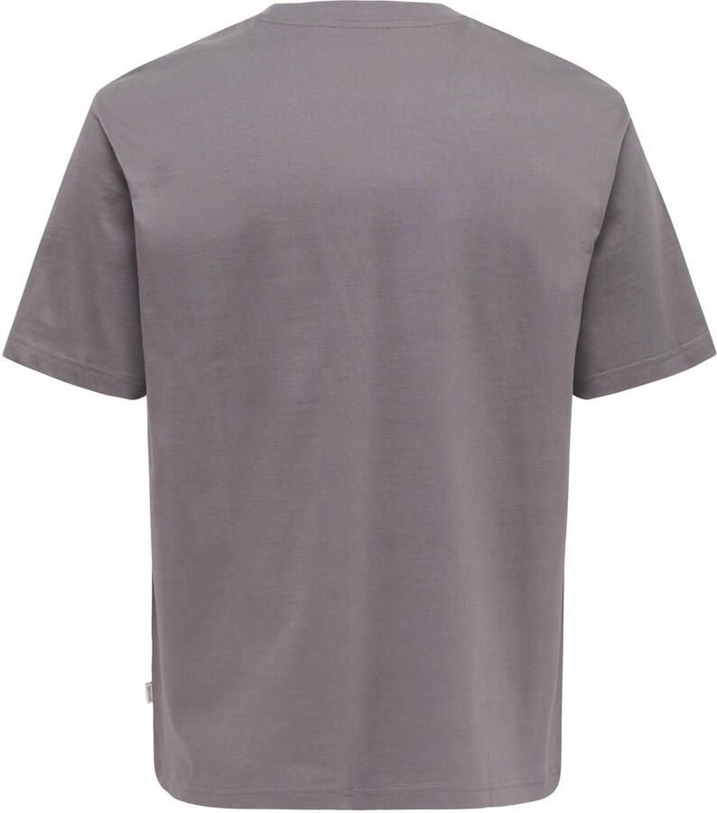 ONLY & SONS relaxed T-shirt donkerpaars - Foto 2