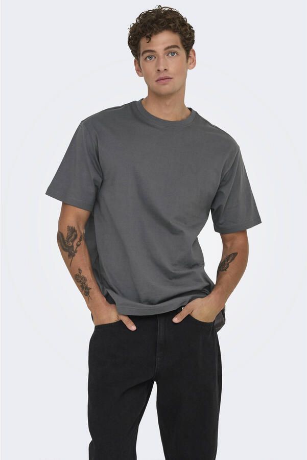 Only & Sons relaxed fit T-shirt van puur katoen model 'FRED LIFE' - Foto 1
