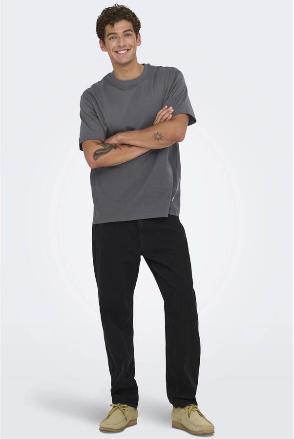 Only & Sons relaxed fit T-shirt van puur katoen model 'FRED LIFE' - Foto 3