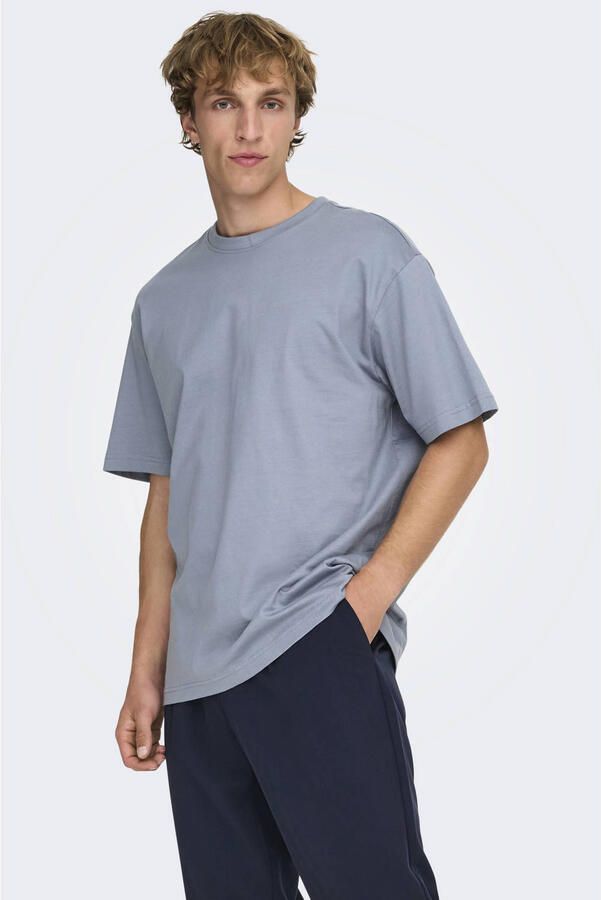 Only & Sons relaxed fit T-shirt van puur katoen model 'FRED LIFE' - Foto 4