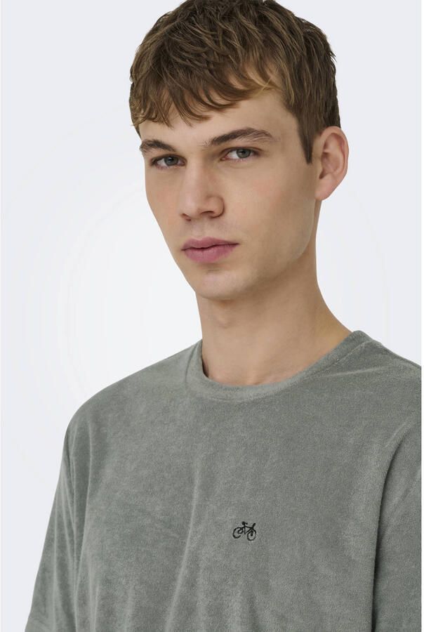 ONLY & SONS relaxed T-shirt grijsgroen - Foto 3