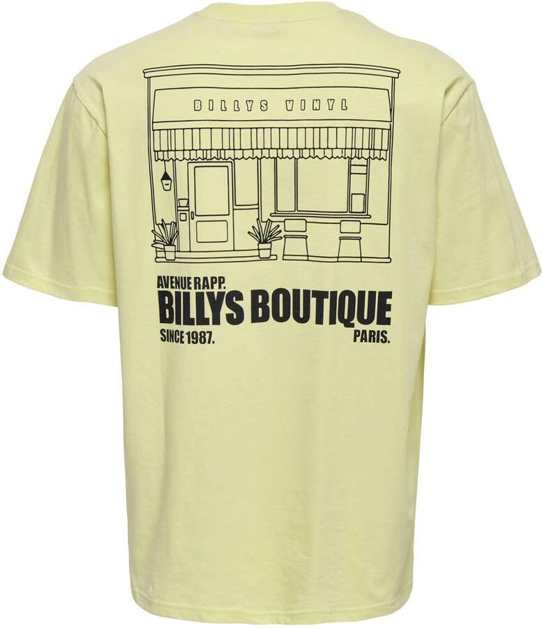 ONLY & SONS relaxed T-shirt met backprint geel - Foto 2