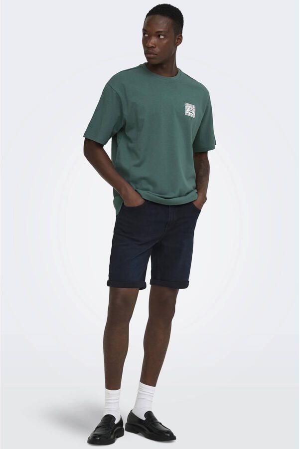 ONLY & SONS relaxed T-shirt met backprint groen - Foto 3