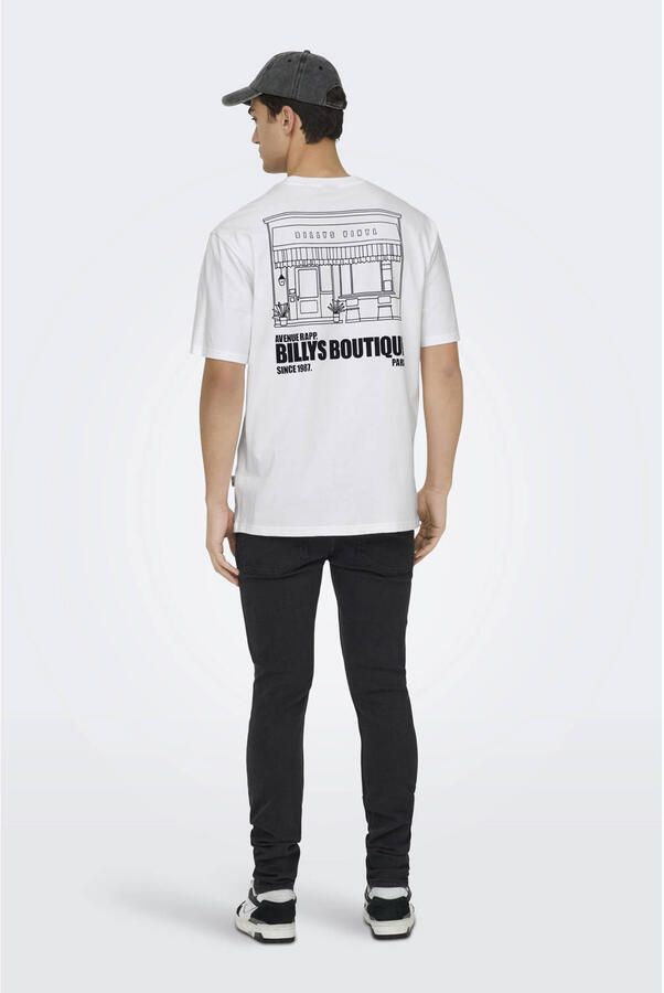 ONLY & SONS relaxed T-shirt met backprint wit - Foto 2