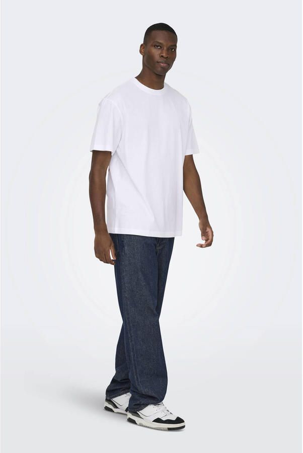 ONLY & SONS relaxed T-shirt met backprint wit - Foto 2