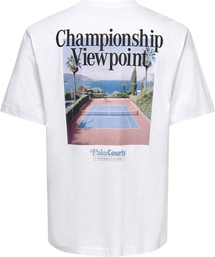 ONLY & SONS relaxed T-shirt met backprint wit - Foto 2