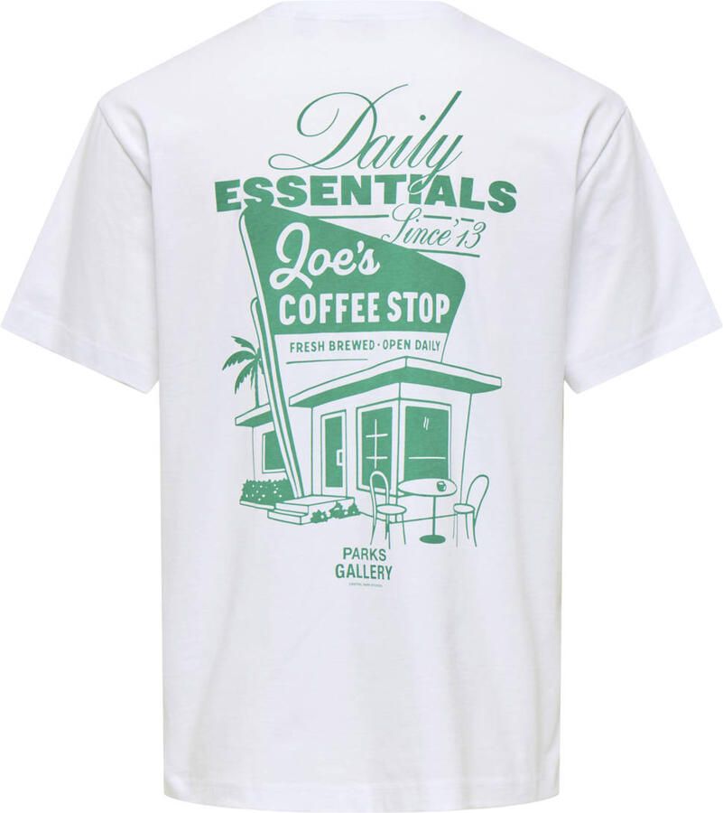 ONLY & SONS relaxed T-shirt met backprint wit - Foto 2
