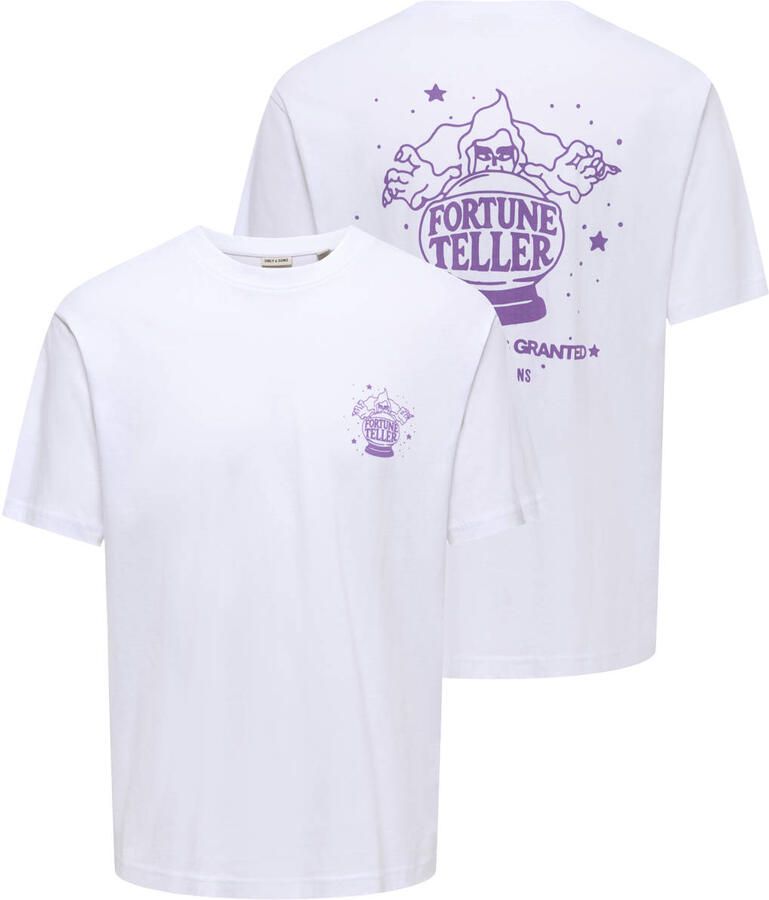 ONLY & SONS relaxed T-shirt met backprint wit - Foto 2