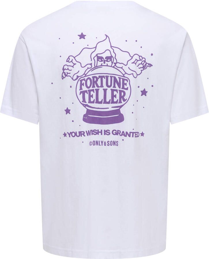 ONLY & SONS relaxed T-shirt met backprint wit - Foto 3