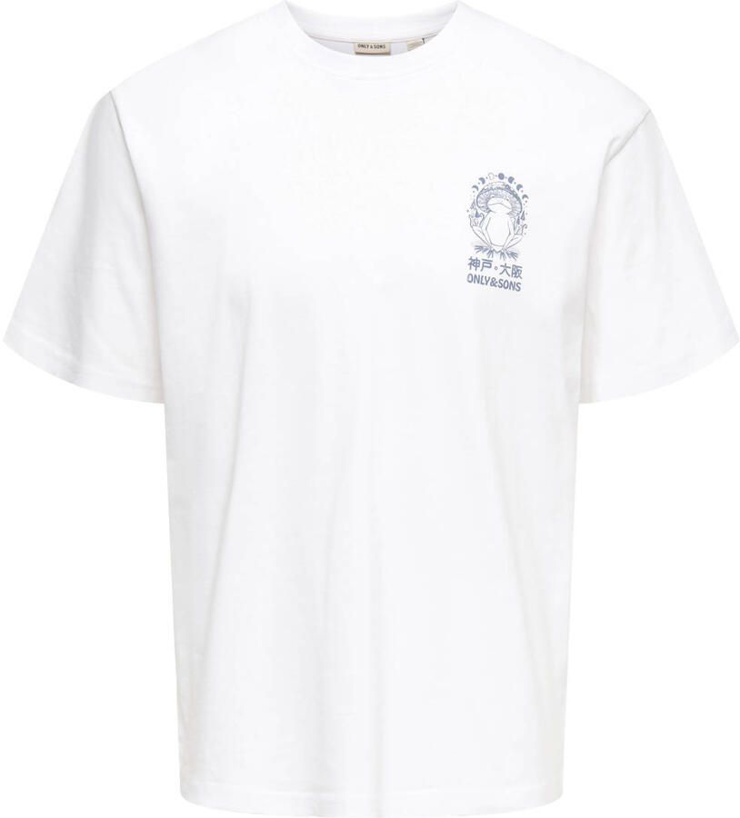 ONLY & SONS relaxed T-shirt met backprint wit - Foto 2