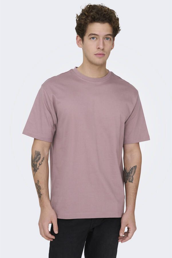 Only & Sons relaxed fit T-shirt van puur katoen model 'FRED LIFE' - Foto 3