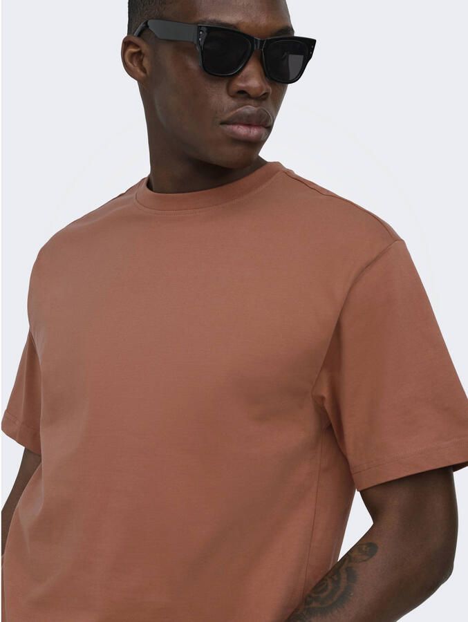 ONLY & SONS relaxed T-shirt roodbruin - Foto 2