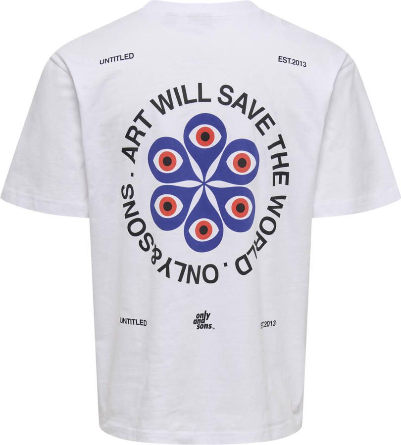 ONLY & SONS relaxed T-shirt wit - Foto 2
