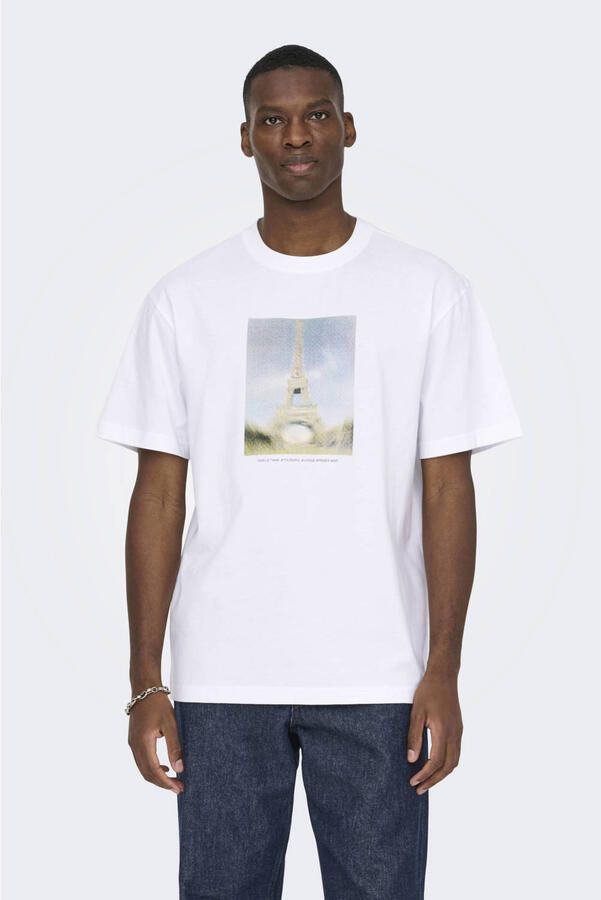 ONLY & SONS relaxed T-shirt wit - Foto 2