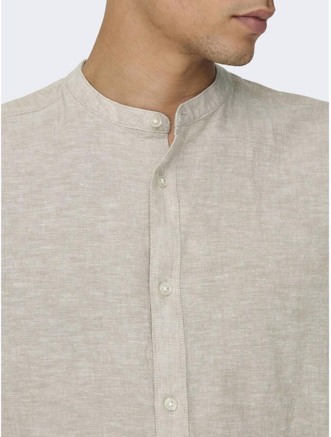 Only & Sons slim fit vrijetijdsoverhemd van mix van katoen en linnen model 'CAIDEN' - Foto 2