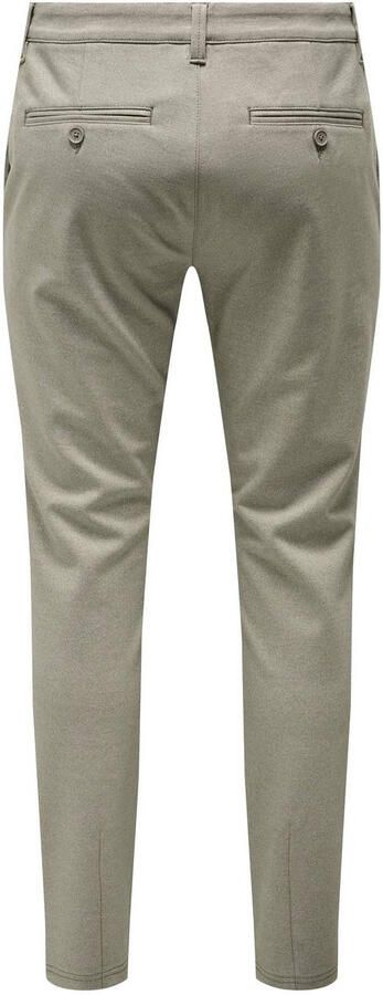 Only & Sons Slim fit stoffen broek in gemêleerde look model 'MARK'