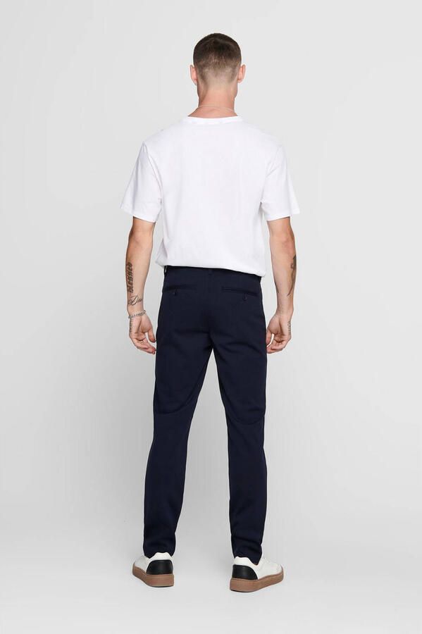 Only & Sons Marineblauwe Stretch Chinos Donkerblauw Blue Heren - Foto 3