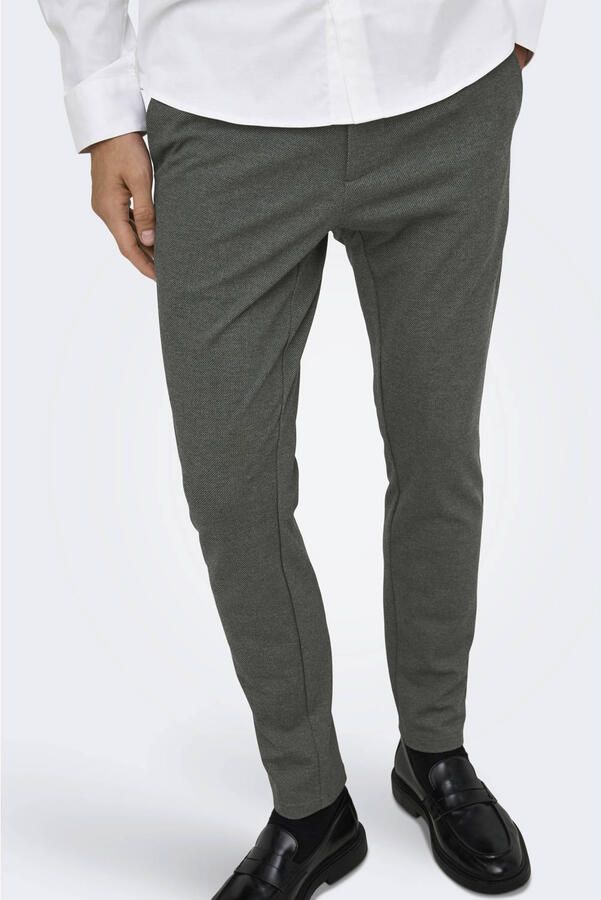 ONLY & SONS slim fit gemêleerde chino donkergroen - Foto 2