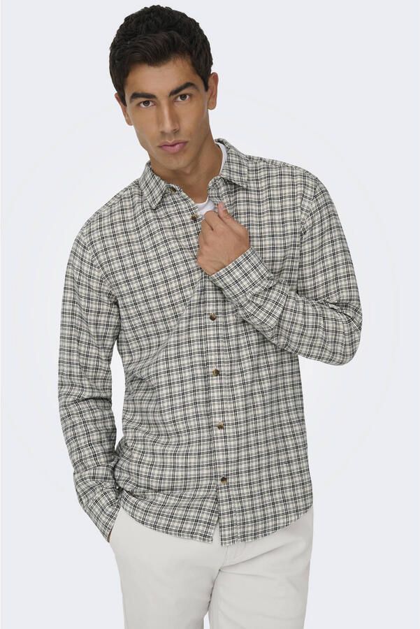 Only & Sons Slim fit vrijetijdsoverhemd van 100% katoen model 'GUDMUND' - Foto 3