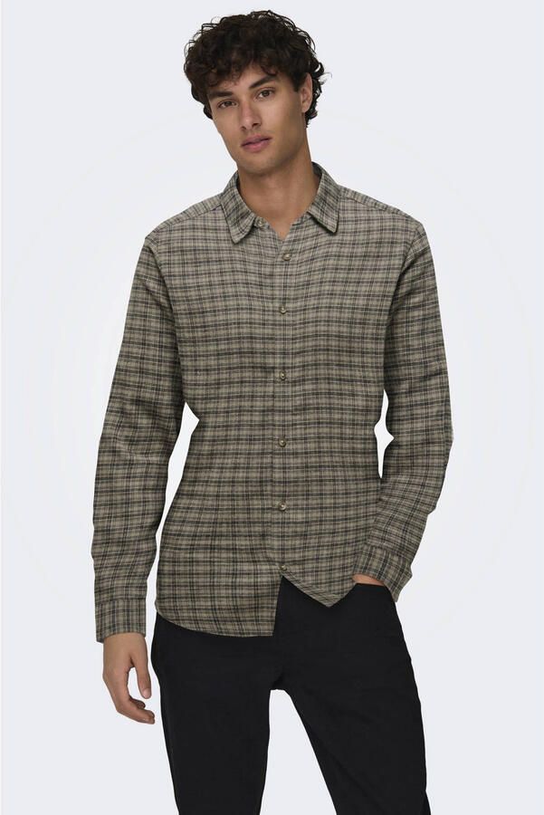 Only & Sons Slim fit vrijetijdsoverhemd van 100% katoen model 'GUDMUND'