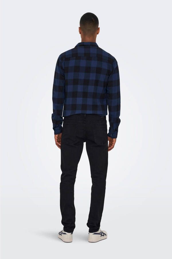 Only & Sons Heren Zwarte Jeans met Ritssluiting en Knoopsluiting Black Heren