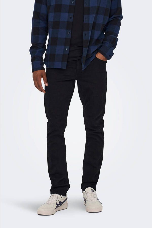 Only & Sons Heren Zwarte Jeans met Ritssluiting en Knoopsluiting Black Heren - Foto 2