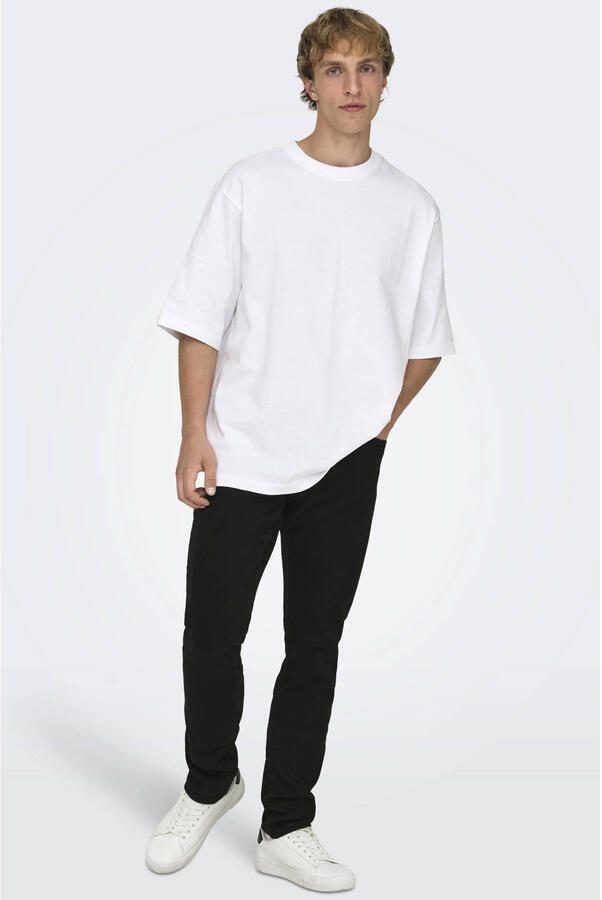 Only & Sons Heren Zwarte Jeans met Ritssluiting en Knoopsluiting Black Heren - Foto 3