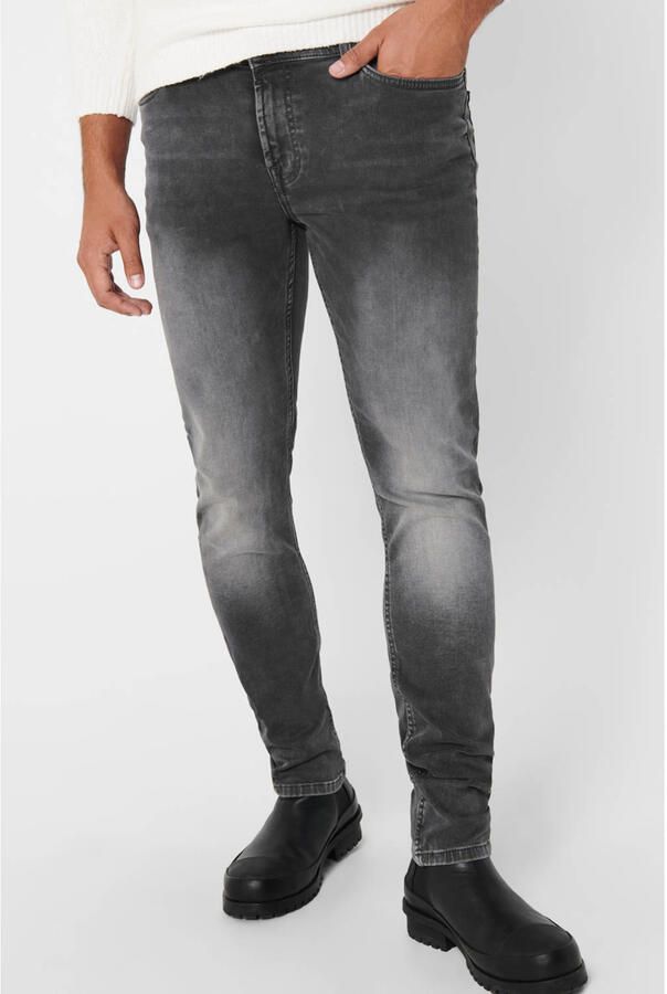 Only & Sons Slim fit jeans van sweatdenim model 'Loom'