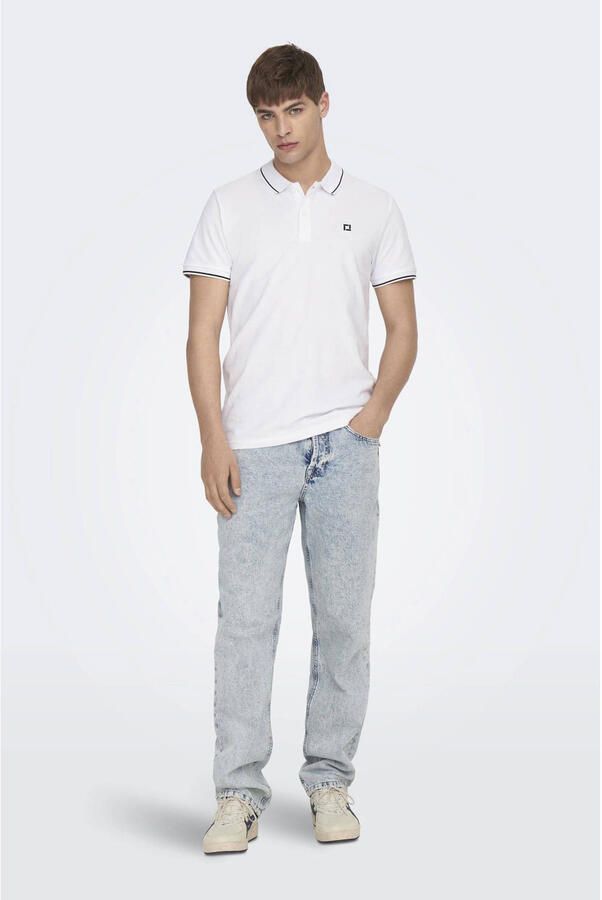 ONLY & SONS slim fit polo ONSFLETCHER met logo bright white - Foto 2