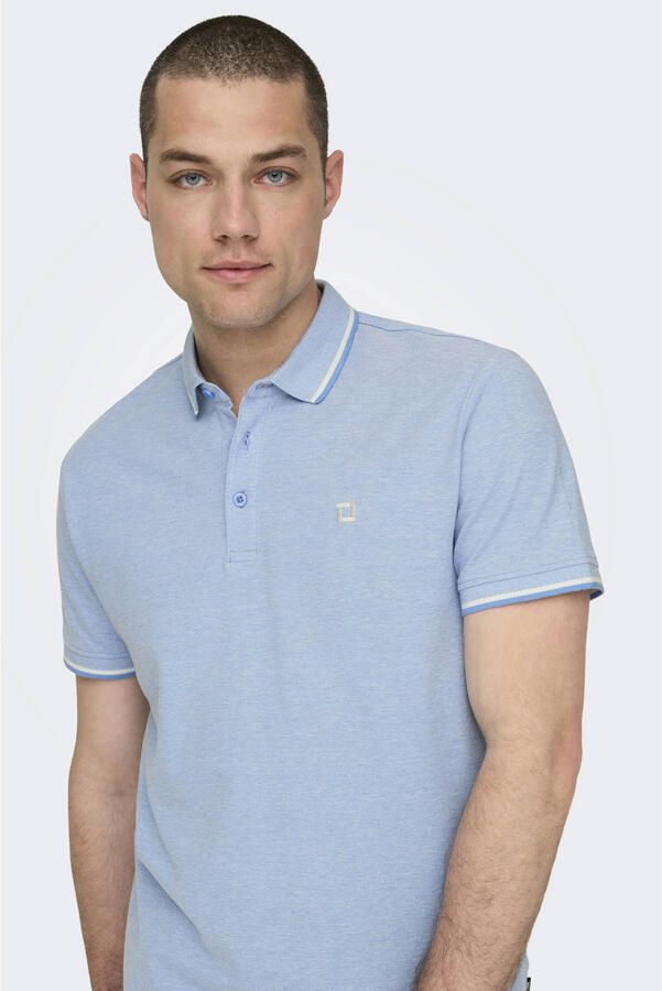 ONLY & SONS slim fit polo ONSFLETCHER met logo marina - Foto 2