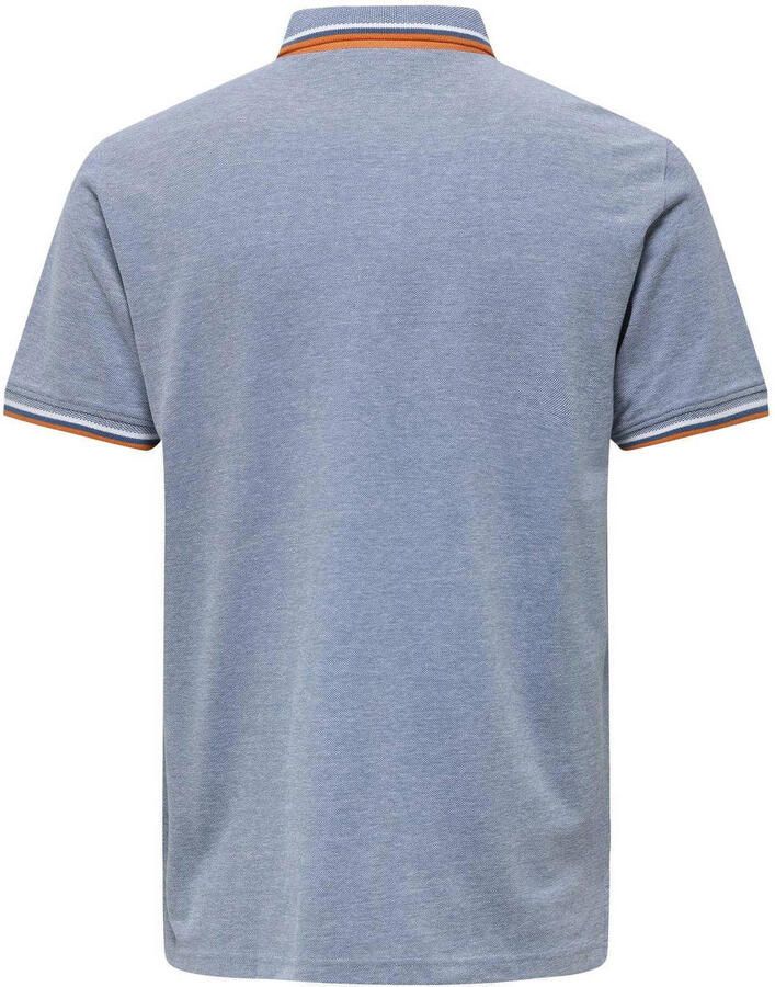 ONLY & SONS slim fit polo ONSFLETCHER met logo blue denim - Foto 2