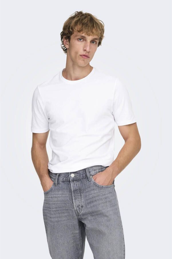 ONLY & SONS T-shirt ONSBASIC SLIM O-NECK 2-PACK NOOS (set 2-delig)