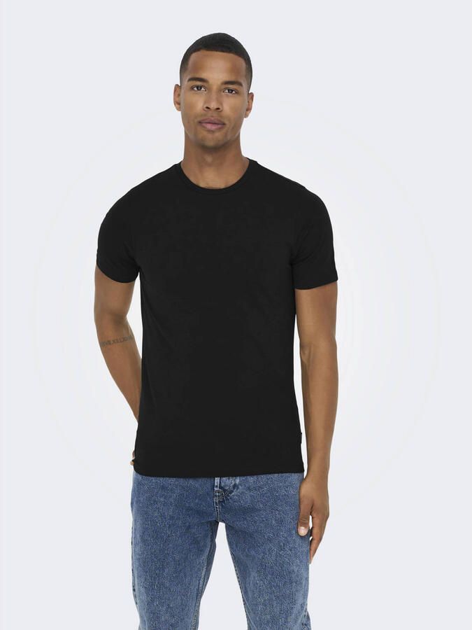 ONLY & SONS T-shirt ONSBASIC SLIM O-NECK 2-PACK NOOS (set 2-delig)