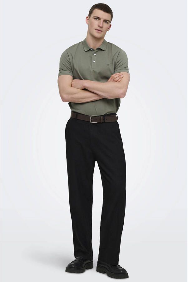 ONLY & SONS slim polo groen - Foto 2