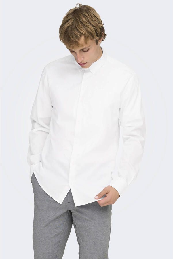ONLY & SONS slim zakelijk overhemd wit