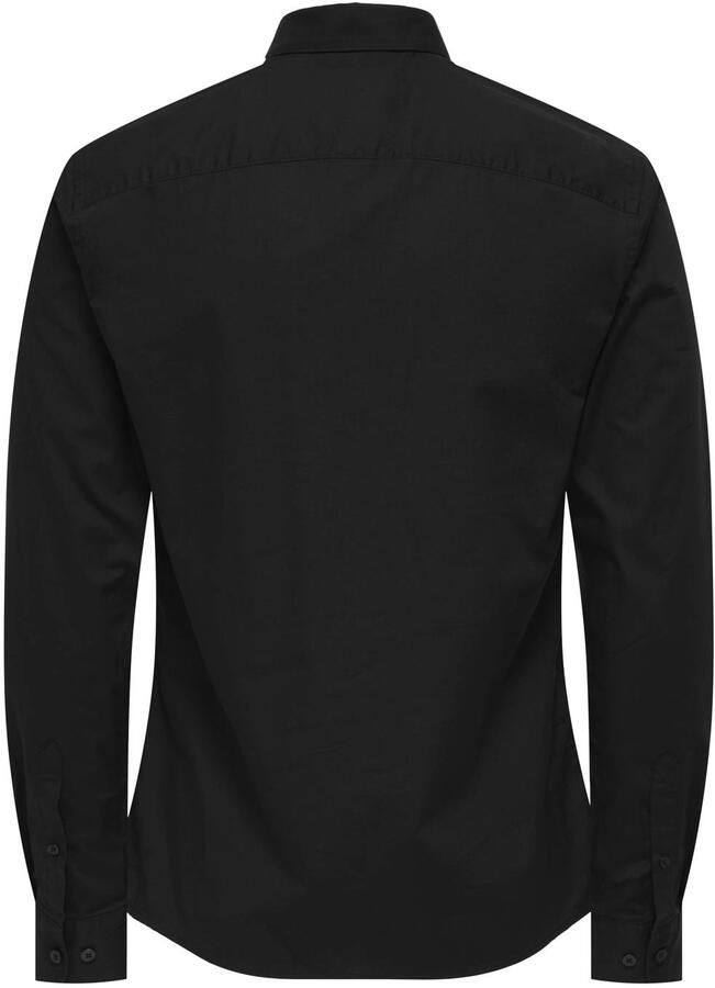 ONLY & SONS slim zakelijk overhemd zwart - Foto 2