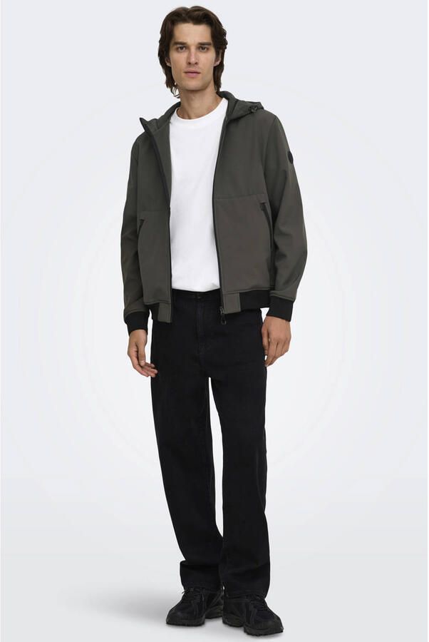 ONLY & SONS softshell jas donkergroen - Foto 3