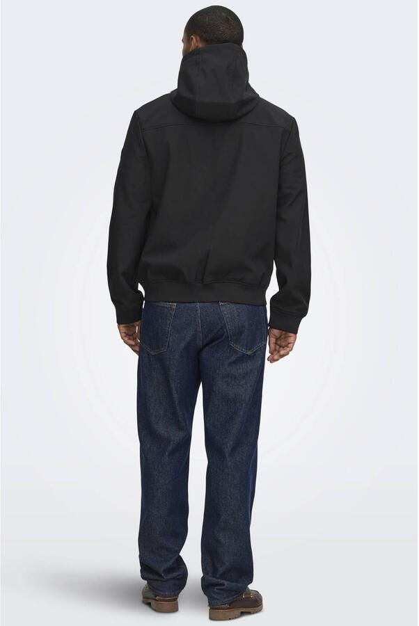 Only & Sons Zwarte jas met capuchon en ritszakken Black Heren - Foto 2
