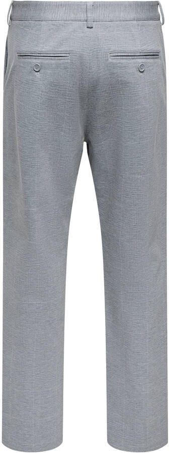 ONLY & SONS straight leg geruite chino lichtgrijs - Foto 3