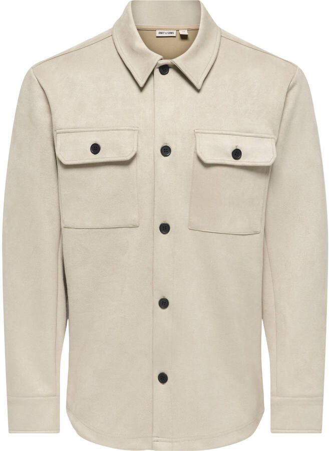 ONLY & SONS suèdelook regular fit overshirt silver lining - Foto 2