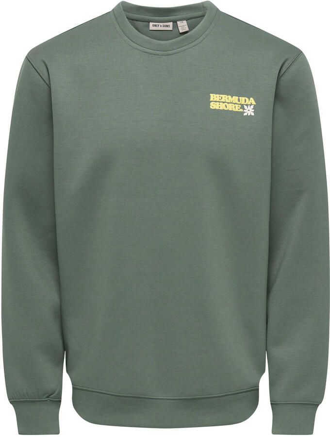 ONLY & SONS sweater met backprint groen
