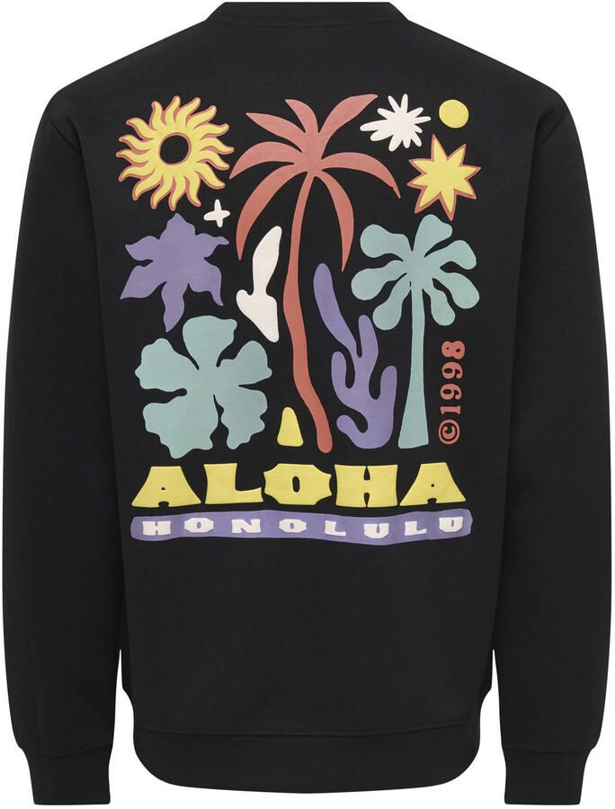 ONLY & SONS sweater met backprint zwart