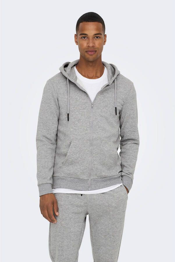 ONLY & SONS Capuchonsweatvest CERES LIFE ZIP THR. HOODIE SWEAT