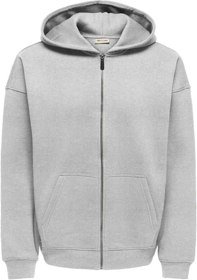 ONLY & SONS sweatvest super lichtgrijs
