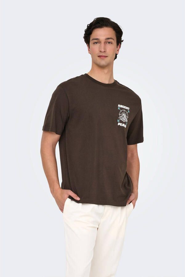 ONLY & SONS T-shirt bruin - Foto 3