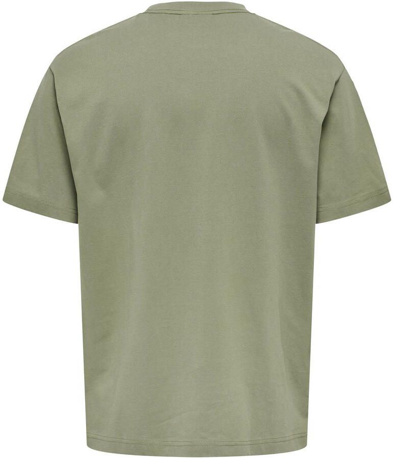 Only & Sons Casual Katoenen T-shirt voor Mannen Green Heren - Foto 3