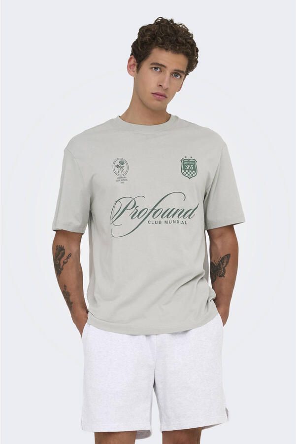 ONLY & SONS T-shirt lichtgrijs - Foto 3