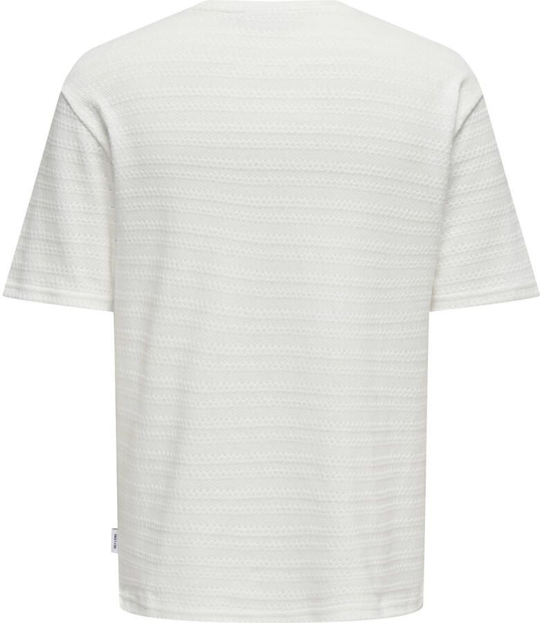 ONLY & SONS T-shirt met ingebreid patroon wit